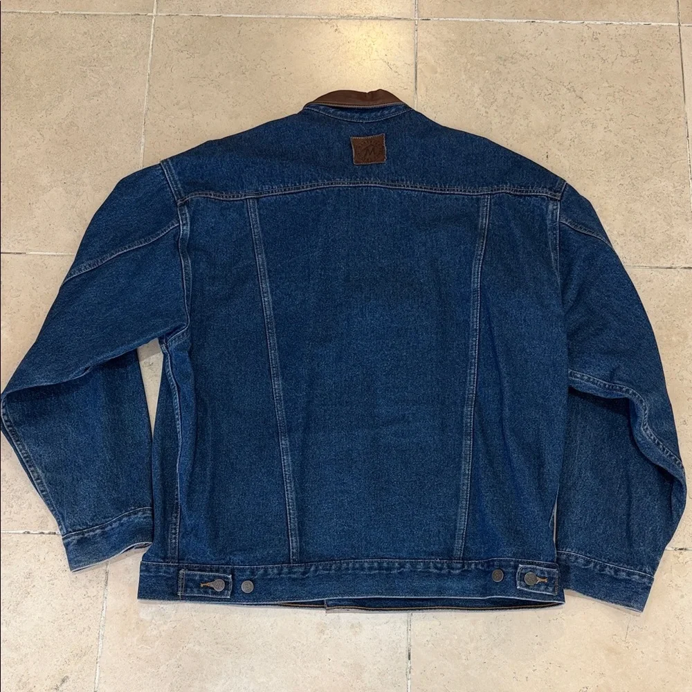 Marlboro Denim Jacket with Brown Leather Accents